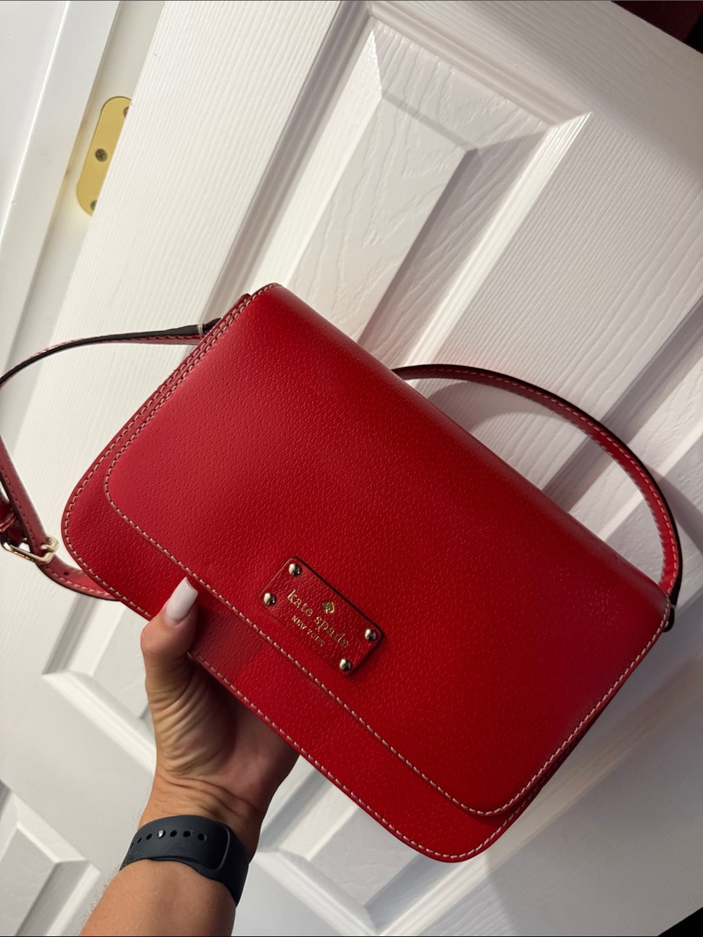 kate spade Red Pebbled Leather Crossbody